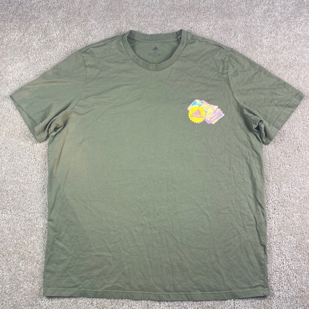 Adidas Mens XL Olive Green Pack The Essentials Hiking Graphic T-Shirt IC2534